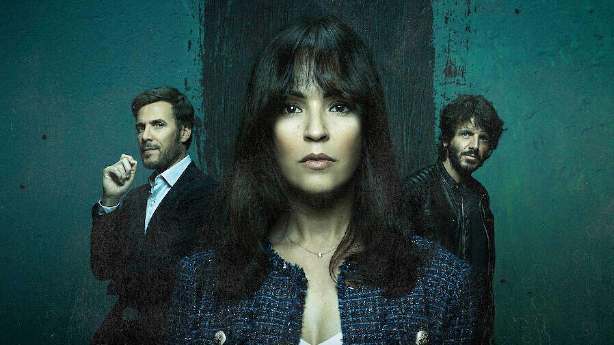Daniel Grao, Verónica Sánchez, and Jaime Zatarain in poster for "Angela" on Netflix