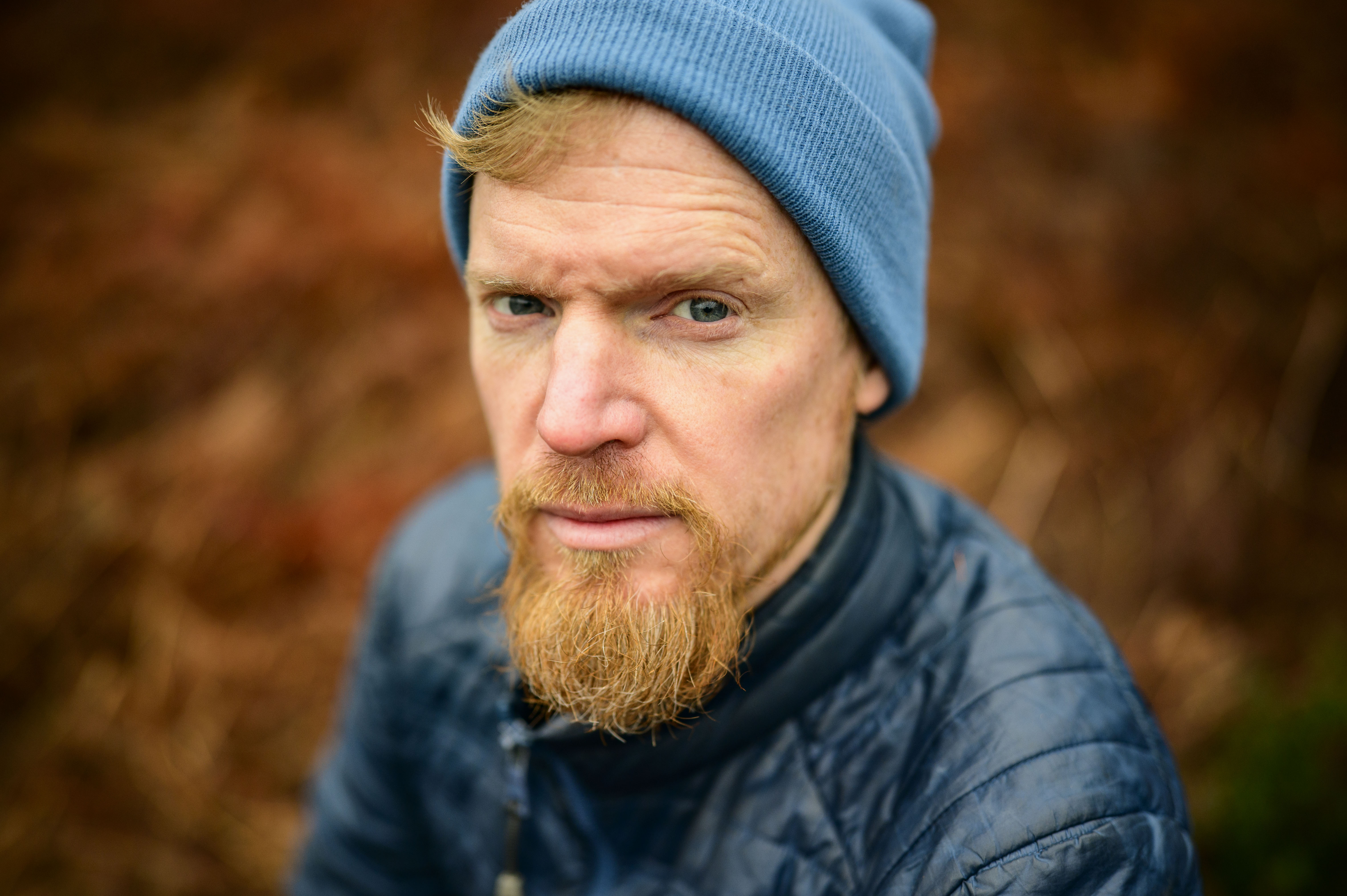 Viltrox AF 35mm F1.2 LAB lens sample gallery: man in blue beanie hat