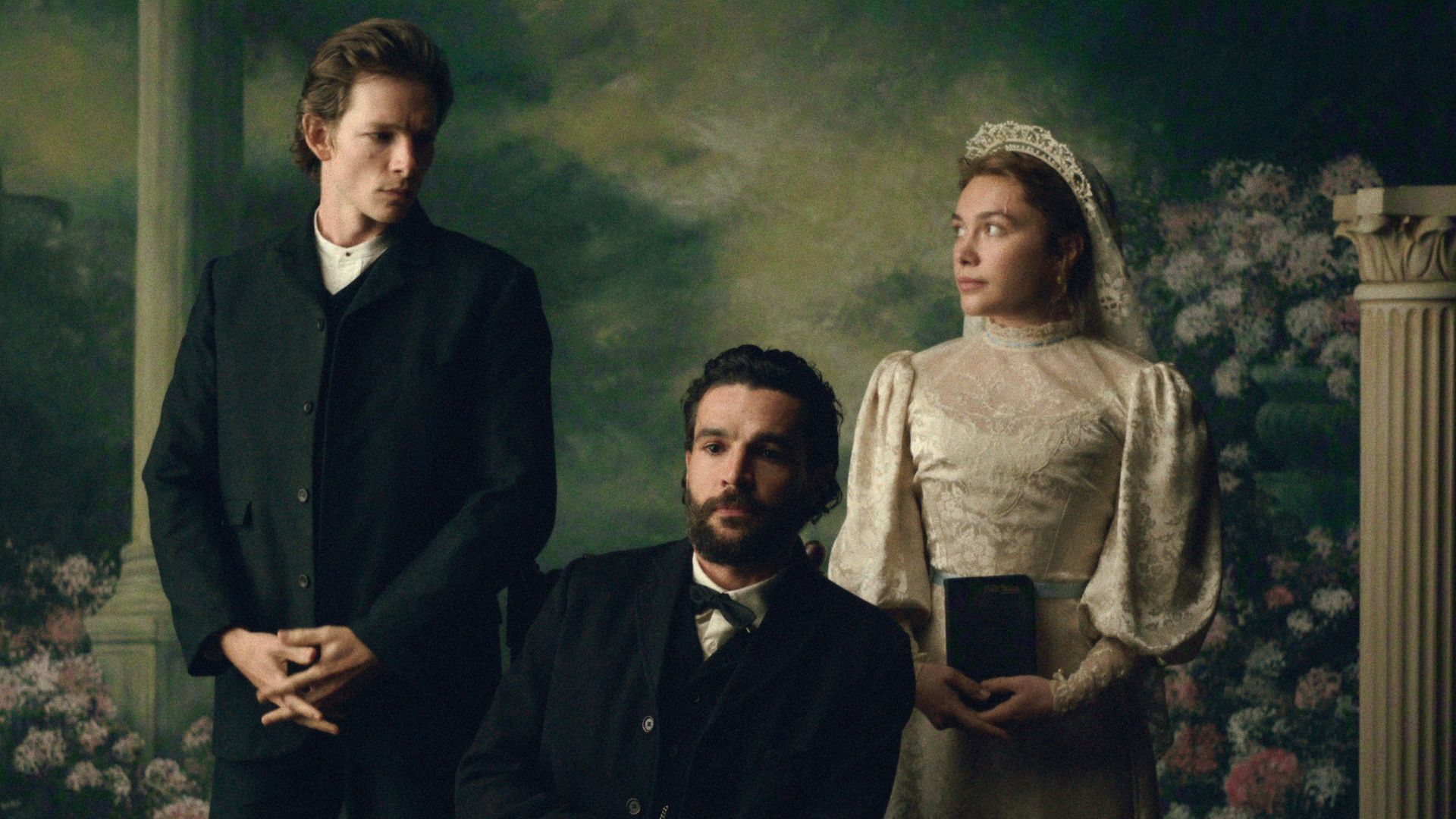 Charles, Adam and Cathy pose for a wedding portrait