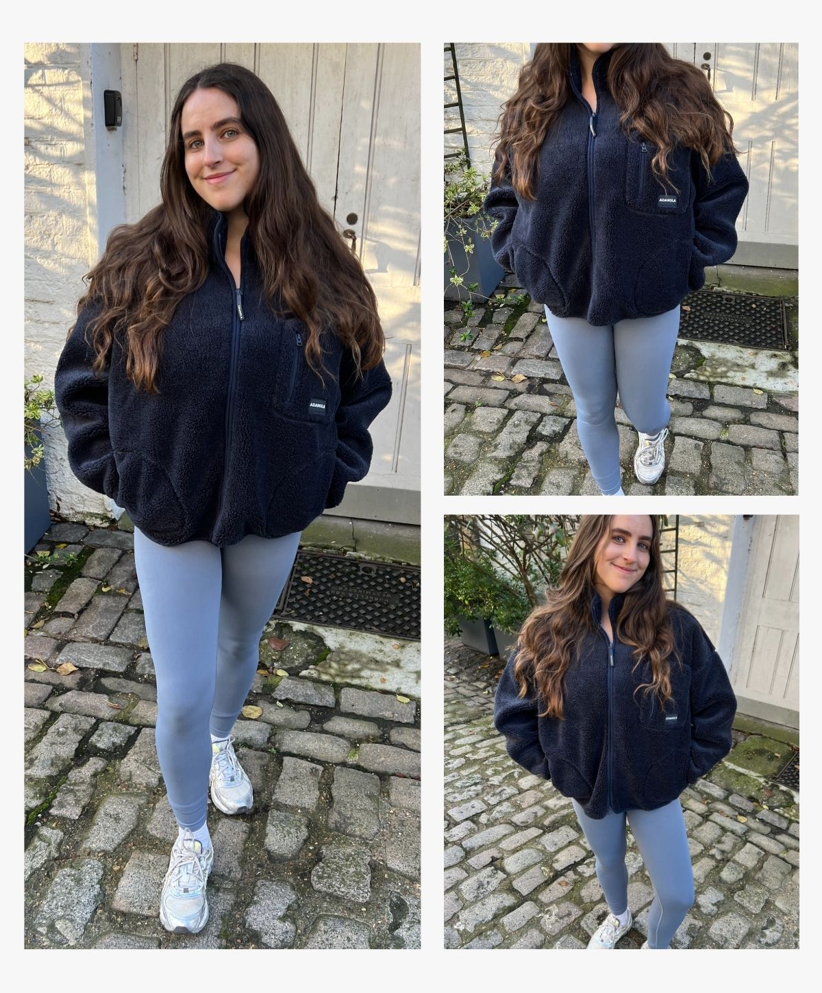 An image of Who What Wear UK's SEO Writer wearing Adanola's Impact Seamless Racer Back Bra and Oversized Pocket Zip Through Fleece.