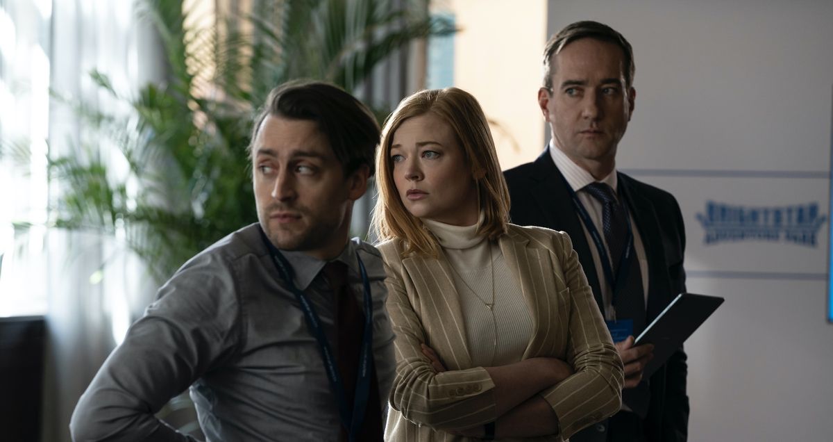 Kieran Culkin, Sarah Snook, and Matthew Macfadyen in Succession 