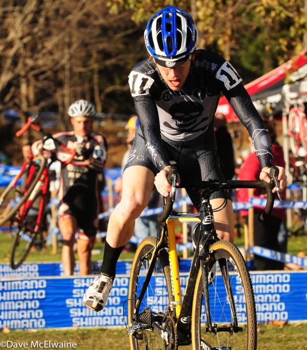 Andrew Wulfkuhle (C3 Athletes Serving Athletes) remounting his machine