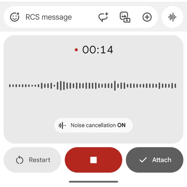 Google Messages audio recorder new interface