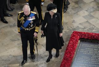 King Charles and Queen Camilla during the mourning period for Queen Elizabeth in September 2022