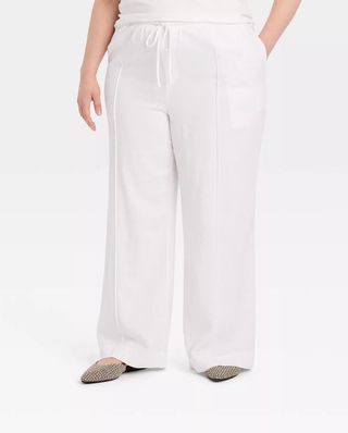 A New Day, High-Rise Wide Leg Linen Pull-On Pants