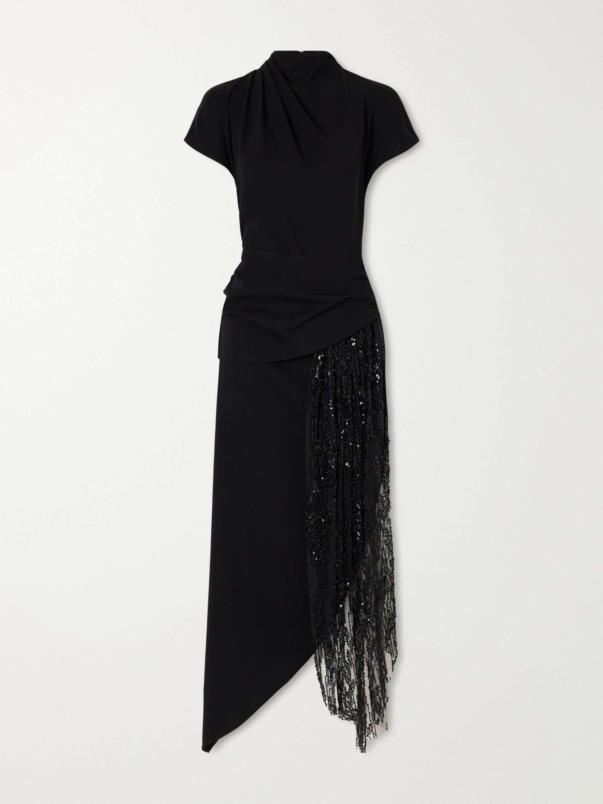 Effie Bead-Embellished Crepe Midi Dress