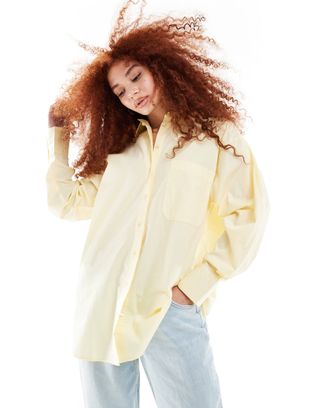 Asos Design Oversized Shirt in Buttermilk