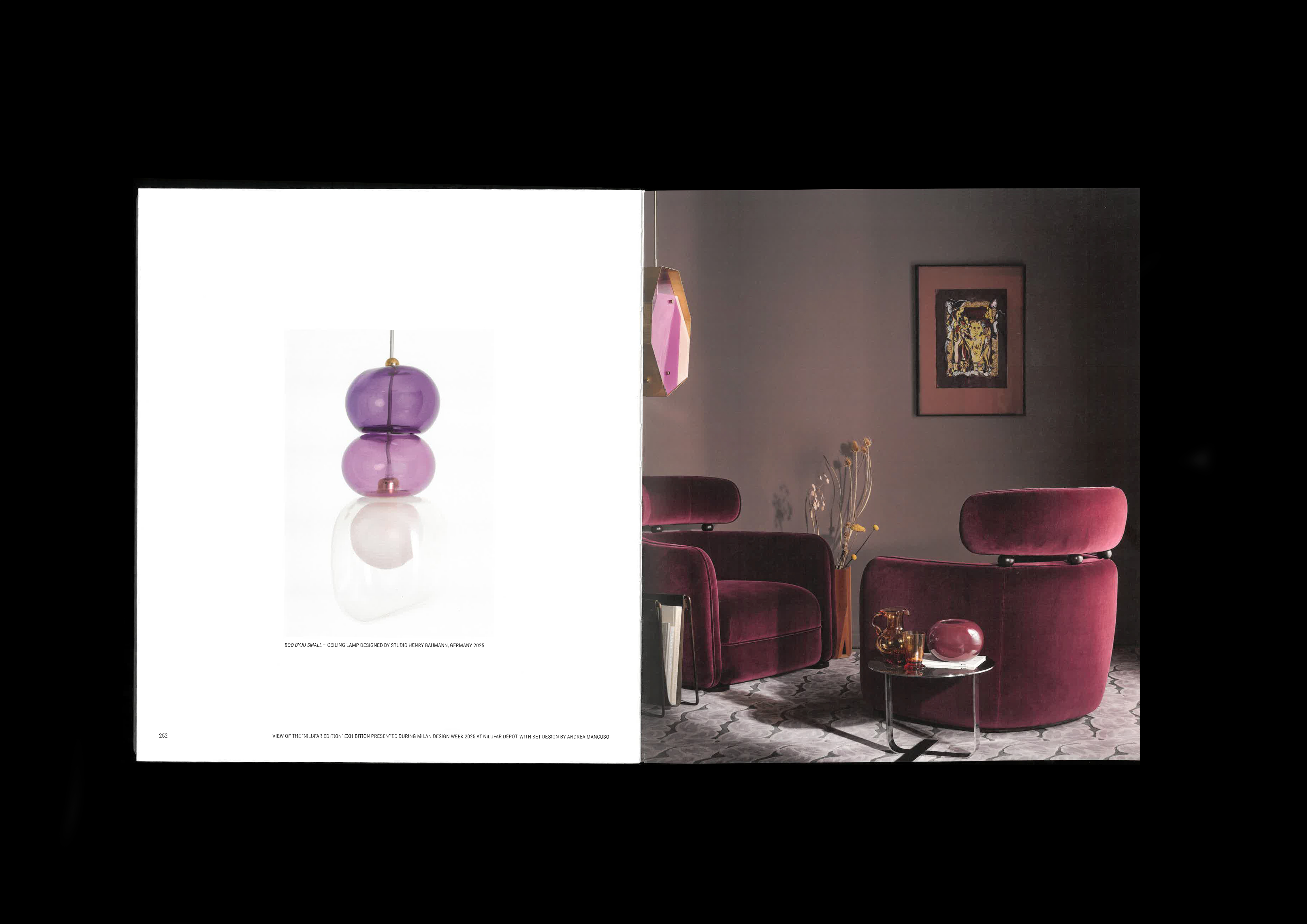 Book spread from the Nilufar Depot 10 year anniversary book