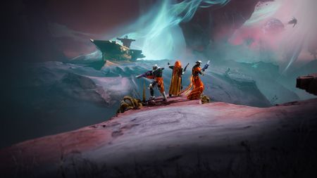 Destiny 2 Edge of Fate Guardians on Kepler looking at aircraft carrier