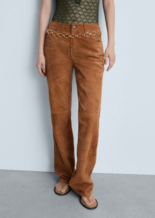 Straight-Fit Leather Pants