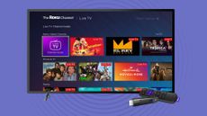 The Roku Channel on a blue background