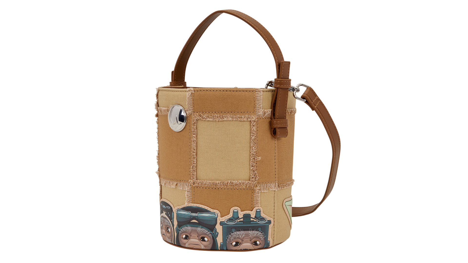 Star Wars Grogu and Anzellan crossbody bag on a plain background