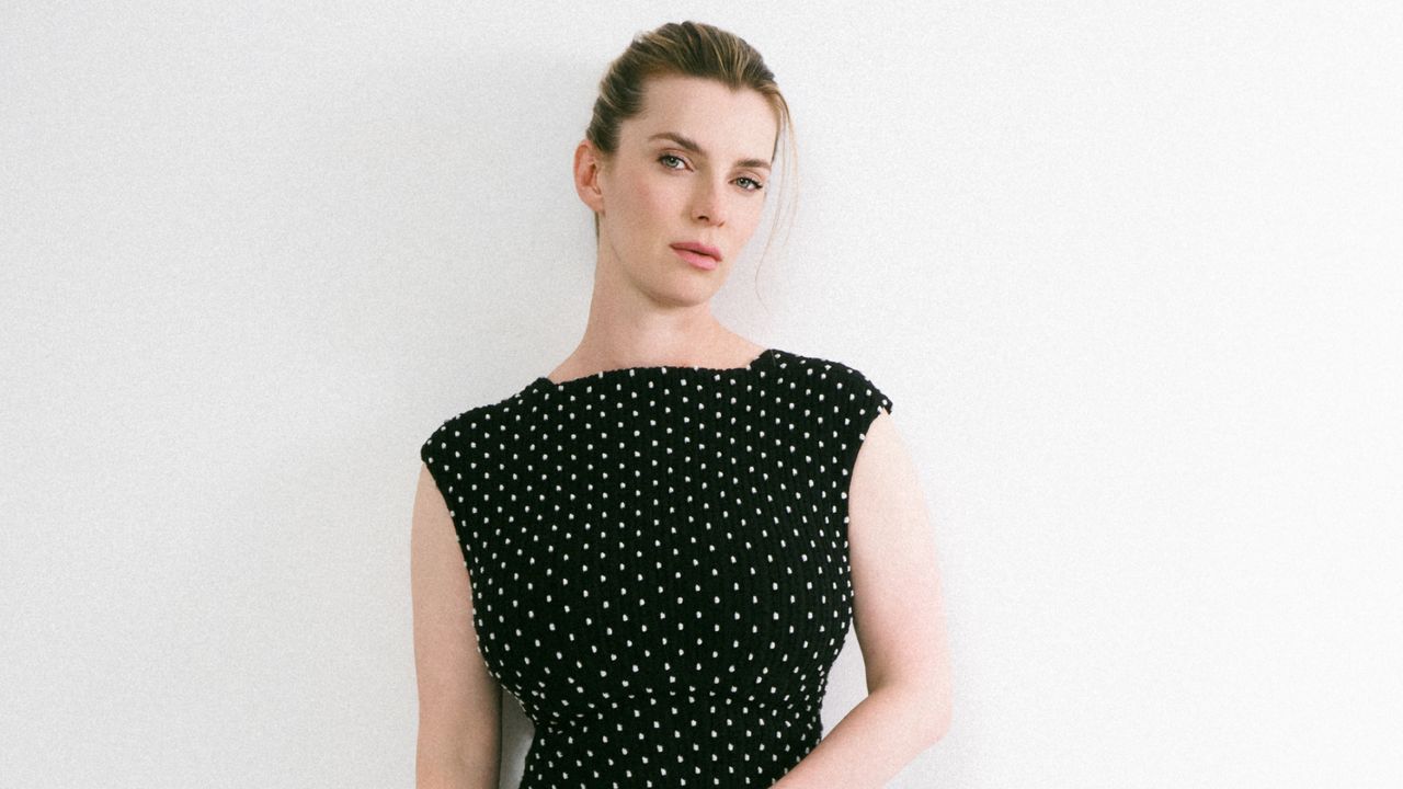 betty gilpin poses in a three women promo shot