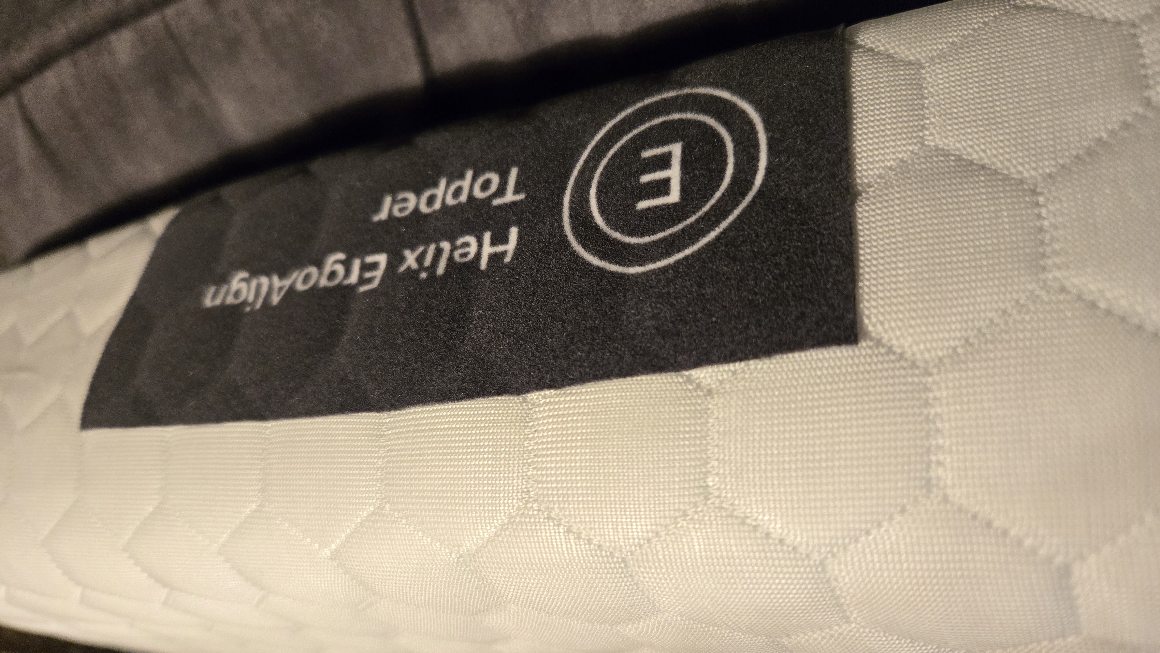 Helix ErgoAlign Mattress Topper tag closeup