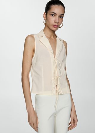 Sleeveless Blouse With Bows