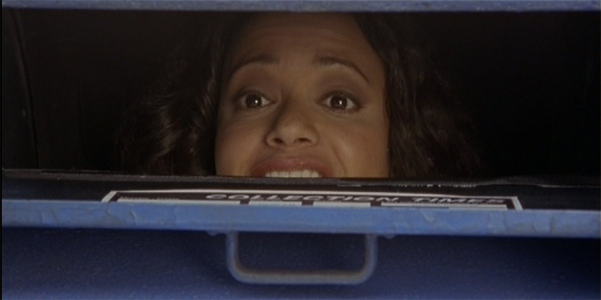 Carla in a mailbox like Pennywise from IT in Scrubs