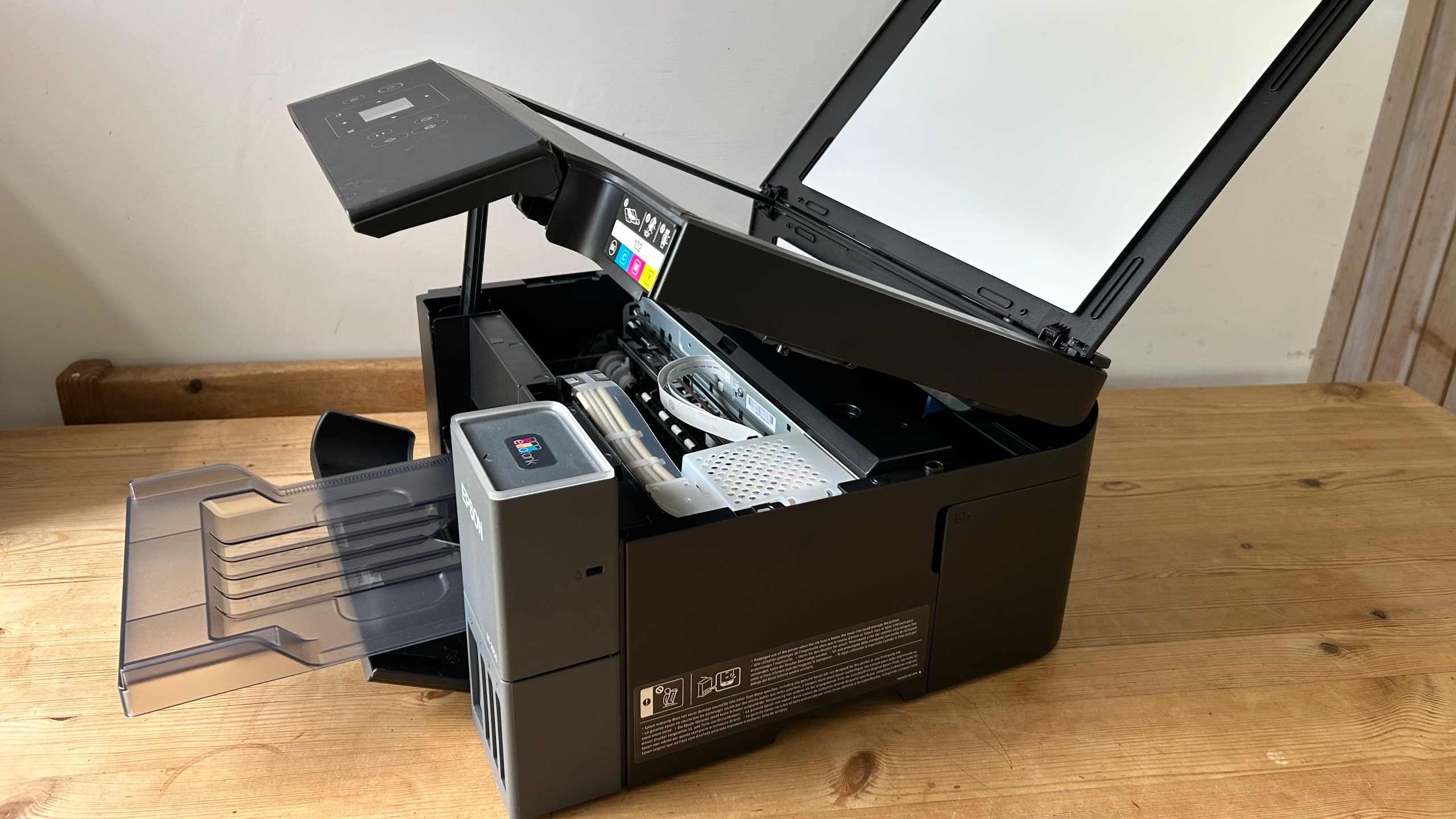 Testing the Epson EcoTank ET-2980 ink tank printer in a home office