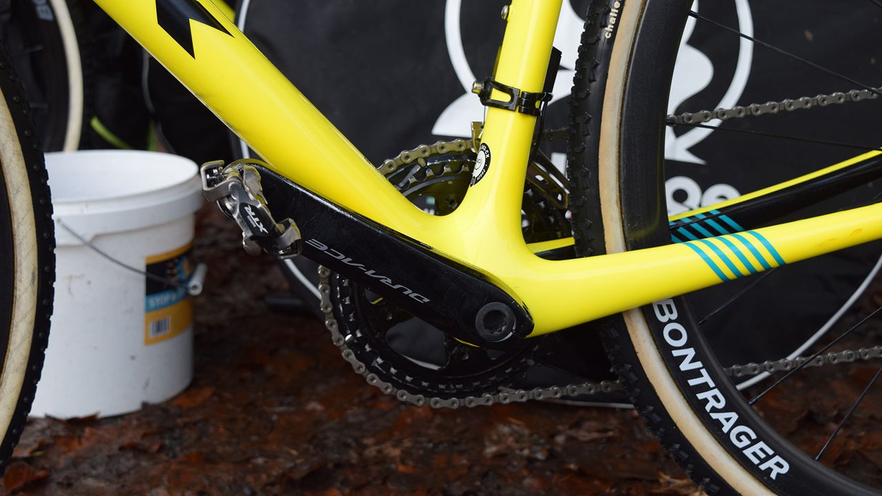 Aerts runs Shimano XTR pedals alongside the Dura-Ace R9100 series crankset
