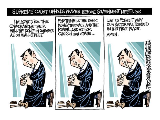 Political cartoon government prayer