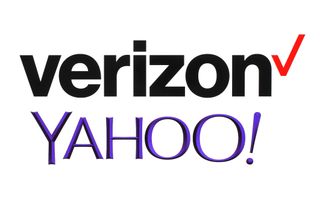 Verizon and Yahoo logos on a white background