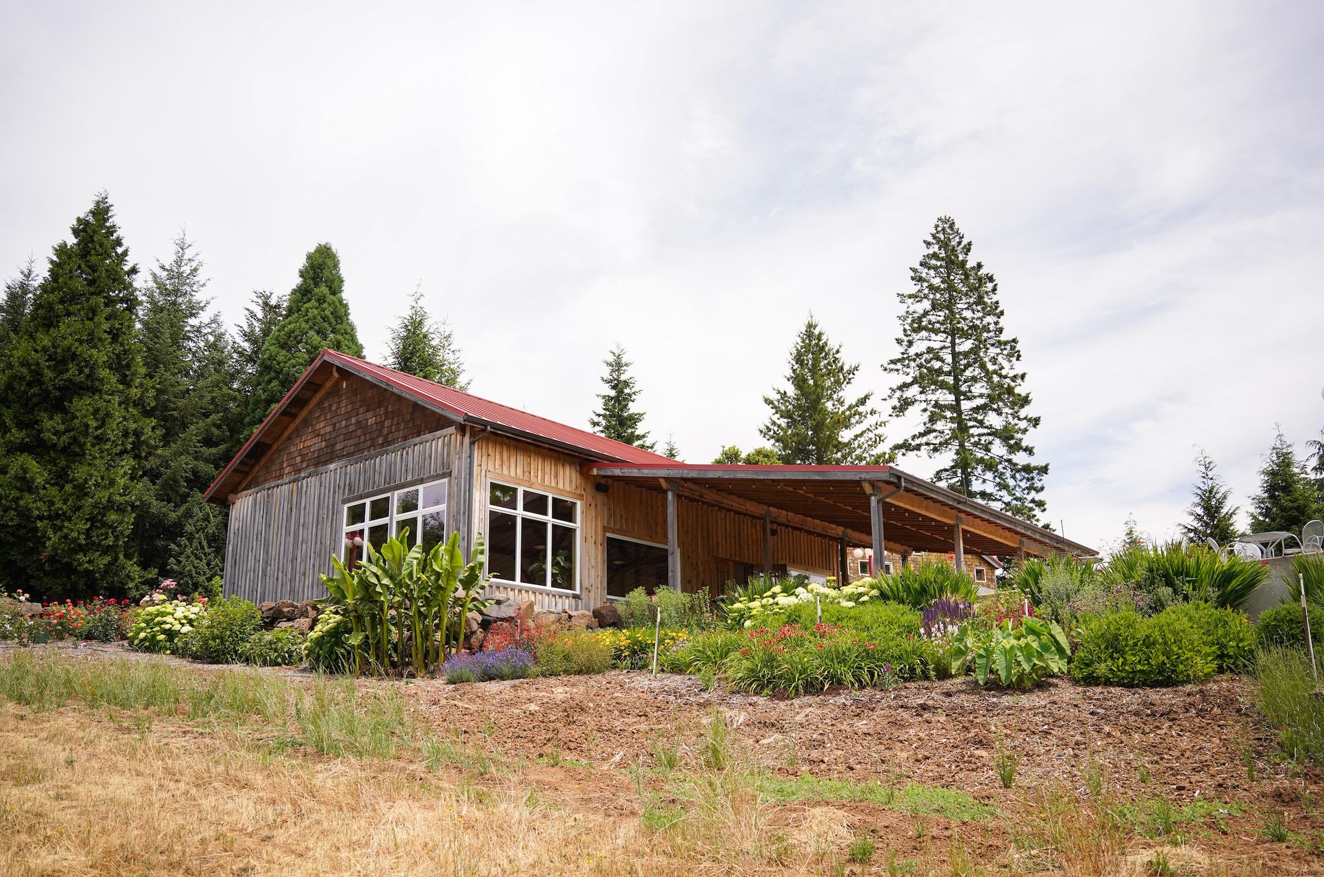 The exterior of High Pass Winery in the Lower Long Tom AVA