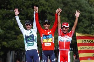 The 2012 Vuelta a Espana podium: Valverde, Contador and Rodriguez