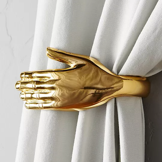 brass hand curtain tieback