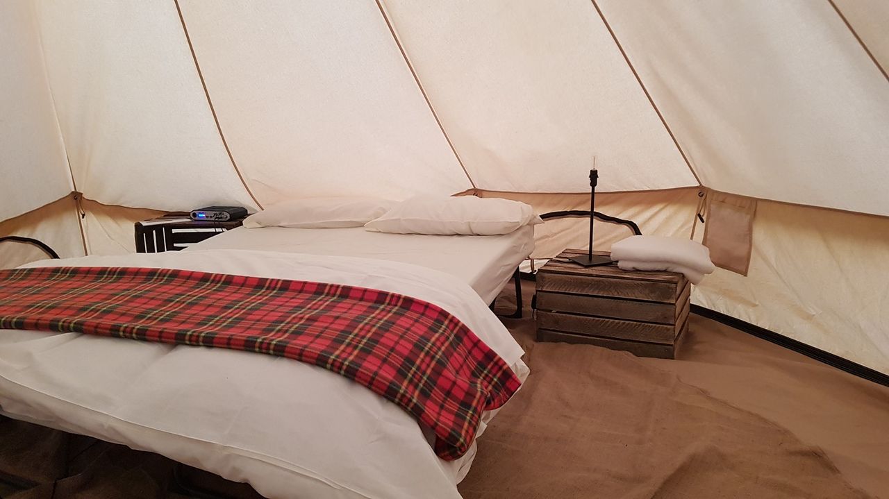 Glamping at The Open Camping Village in a luxe bell tent