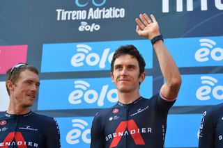 SENIGALLIA ITALY SEPTEMBER 12 Start Rohan Dennis of Australia and Team INEOS Grenadiers Geraint Thomas of The United Kingdom and Team INEOS Grenadiers during the 55th TirrenoAdriatico 2020 Stage 6 a 171km stage from Castelfidardo to Senigallia TirrenAdriatico on September 12 2020 in Senigallia Italy Photo by Justin SetterfieldGetty Images