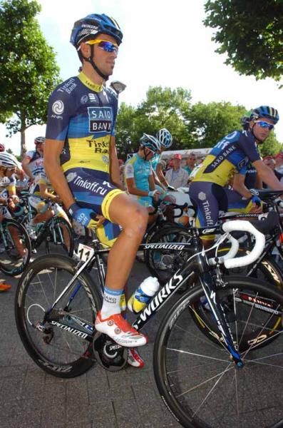 Alberto Contador (Saxo Bank-Tinkoff Bank) waits for the start of stage 4 of the Eneco Tour.