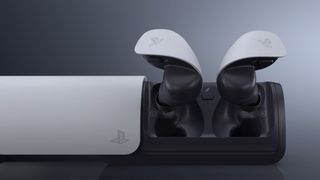 playstation wiireless earbuds with a charging case