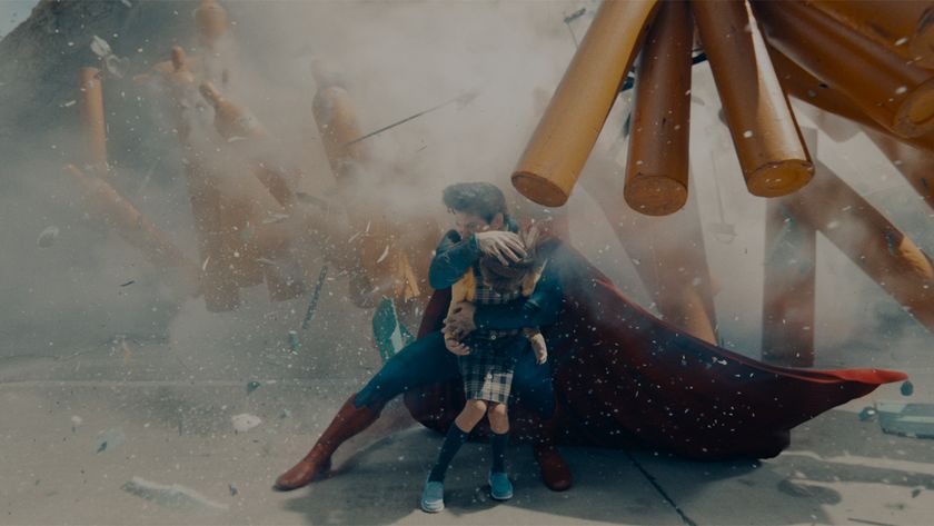 Superman saving a little girl in Superman