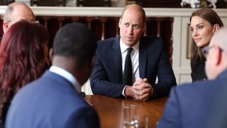 Prince William, Prince of Wales, and Britain's Catherine, Princess of Wales, visit the Guildhall in Windsor