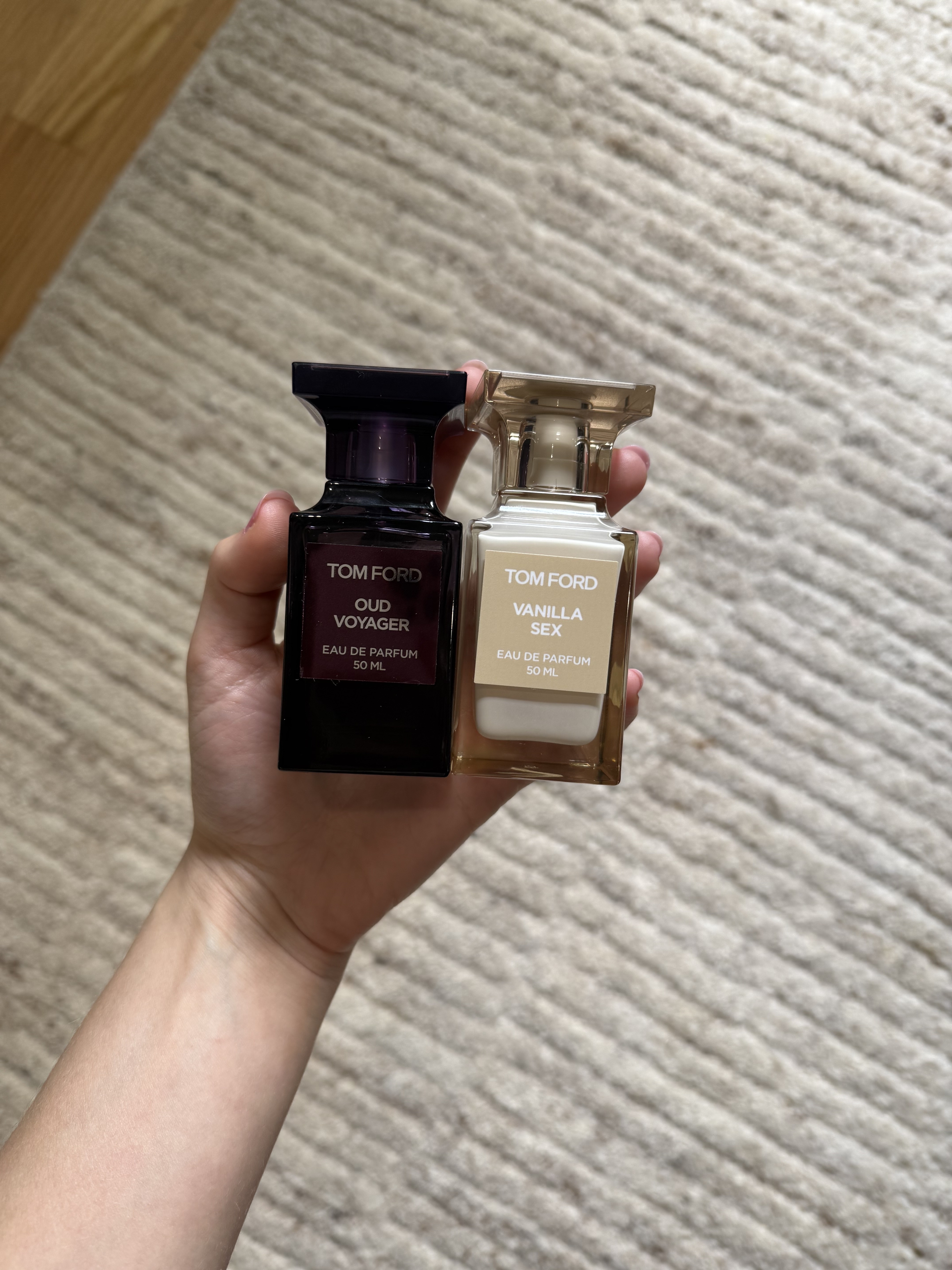 Jamie Schneider testing Tom Ford&#039;s Oud Voyager and Vanilla Sex perfumes