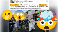 Post on the Scottish Wedding Group showing a fake wedding photo with shock emoji on top