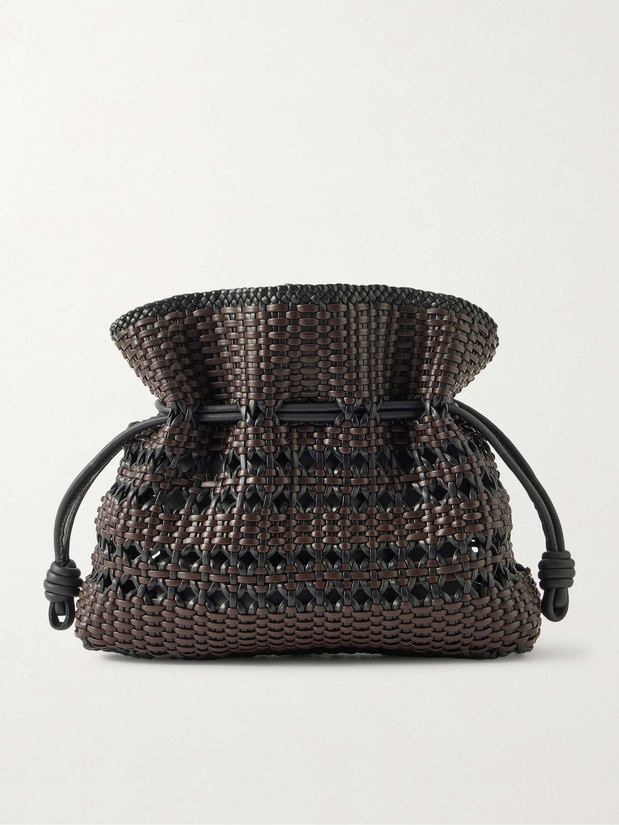 Flamenco Medium Woven Leather Clutch