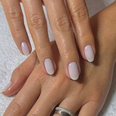 A milky white manicure