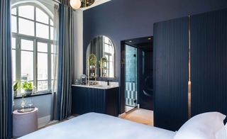 Dark toned bedroom suite