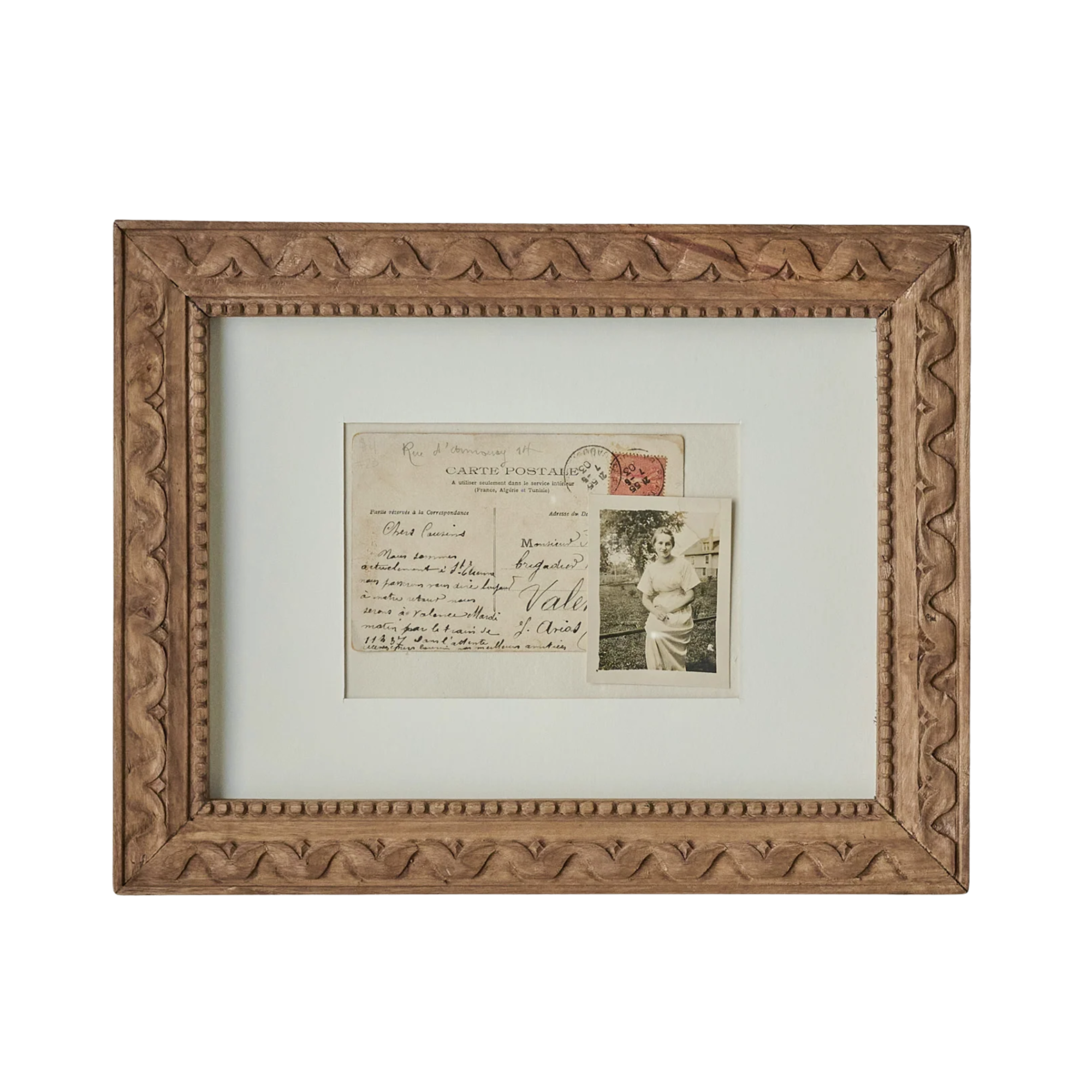 a vintage wood frame