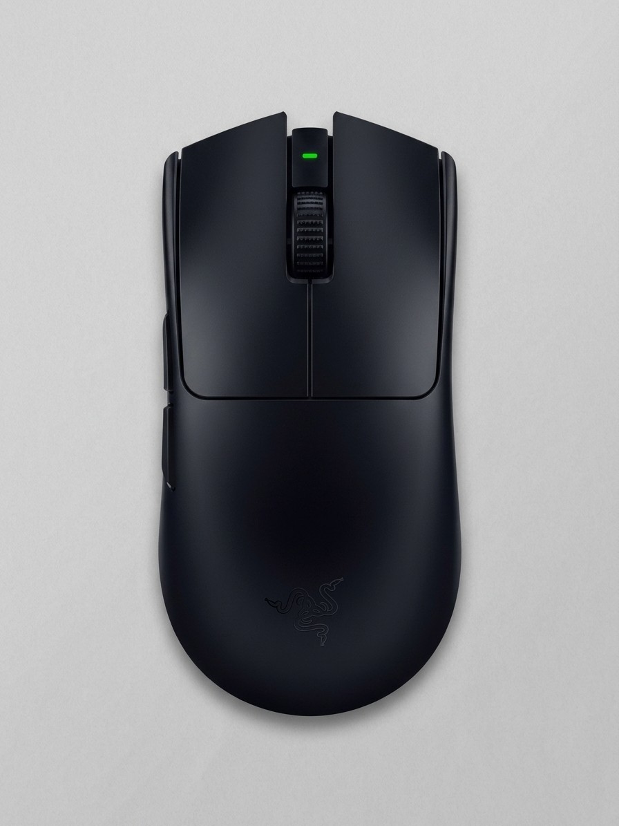 A Razer Viper V3 Pro gaming mouse on a grey background