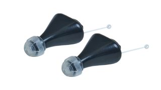 Best hearing aids: Hearing Assist HA-1800 CIC Hearing Aid in black with a transparent tip
