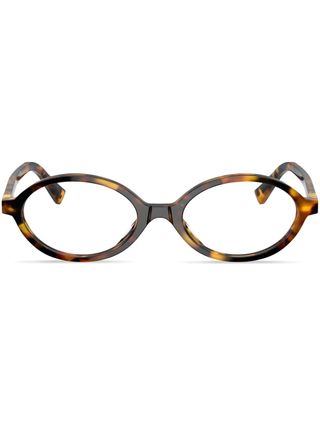 Ovale Sonnenbrille mit Schildpattmuster