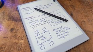 a reMarkable Paper pro showing notes from a Blue Prince playthrough