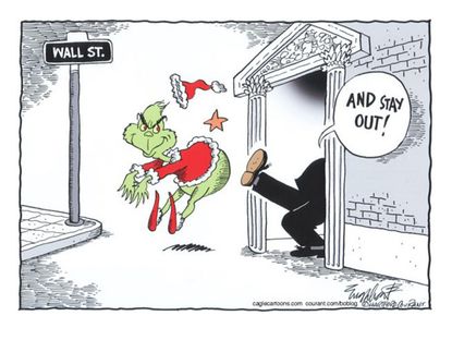 Editorial cartoon Wall Street