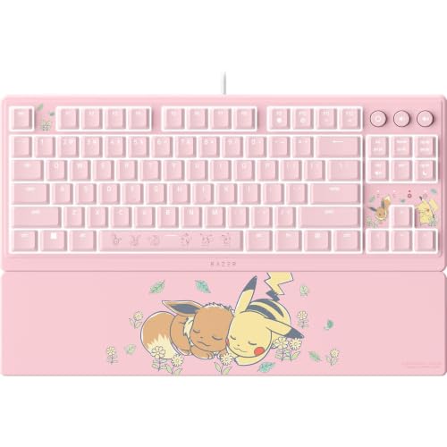 Razer Ornata V3 Tenkeyless Pok&amp;eacute;mon Pikachu &amp;amp; Eevee - Compact, Flat Gaming Keyboard - Chroma Backlit - Dedicated Media Keys - Us Qwerty Layout | Membrane Switches