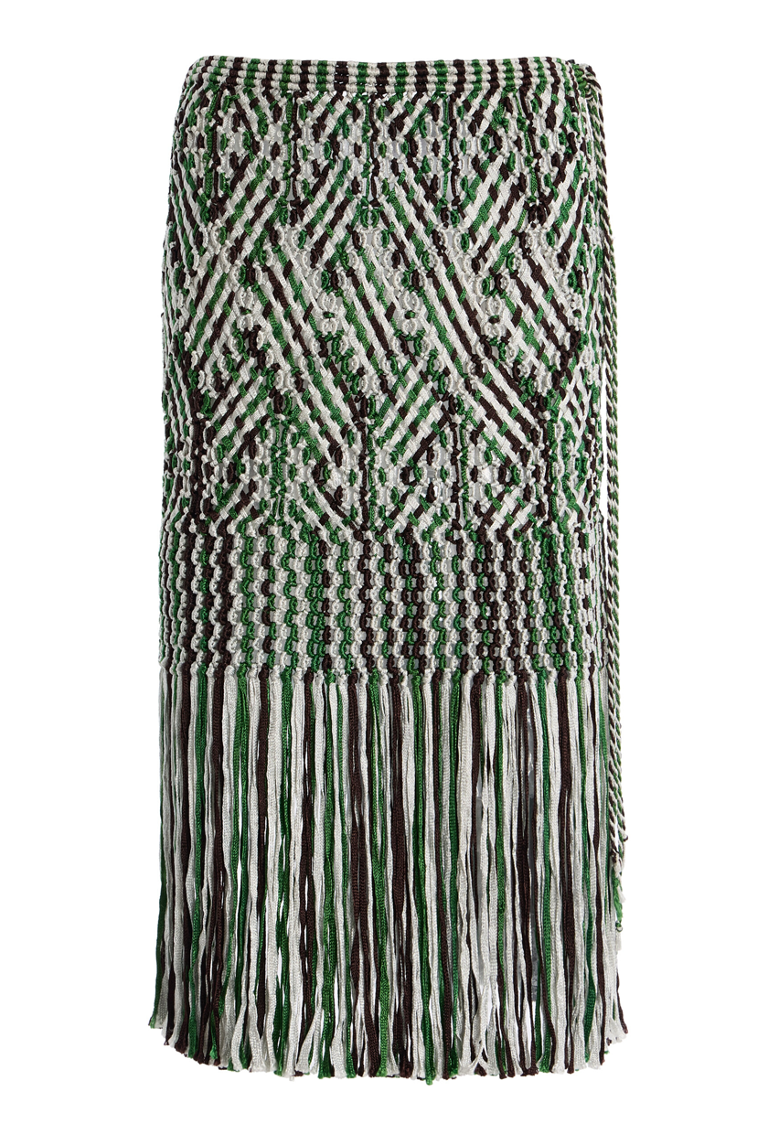 Sokna Fringed Midi Skirt