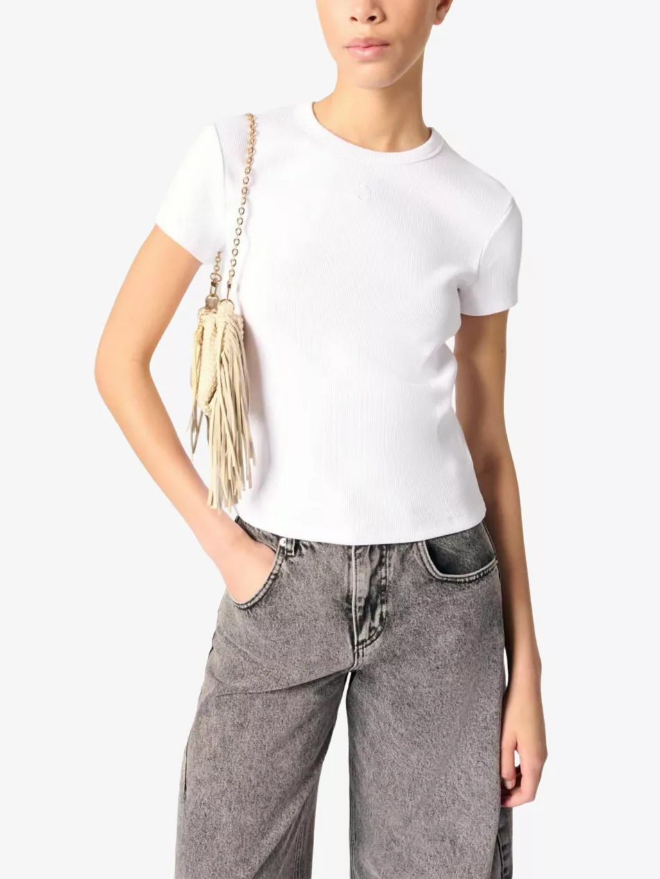 Maje, Clover-Embroidered Short-Sleeve Cotton T-Shirt
