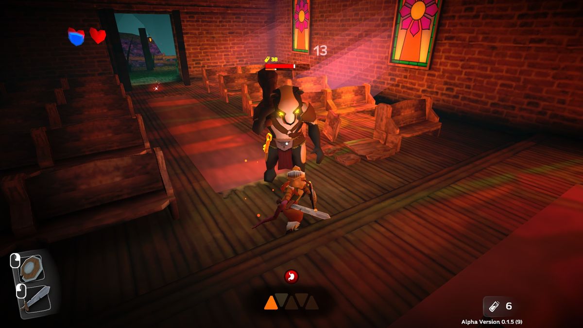 Several screenshots showing the environments and systems of Mouseward, a soulslike where you play a mouse in a fallen kingdom.