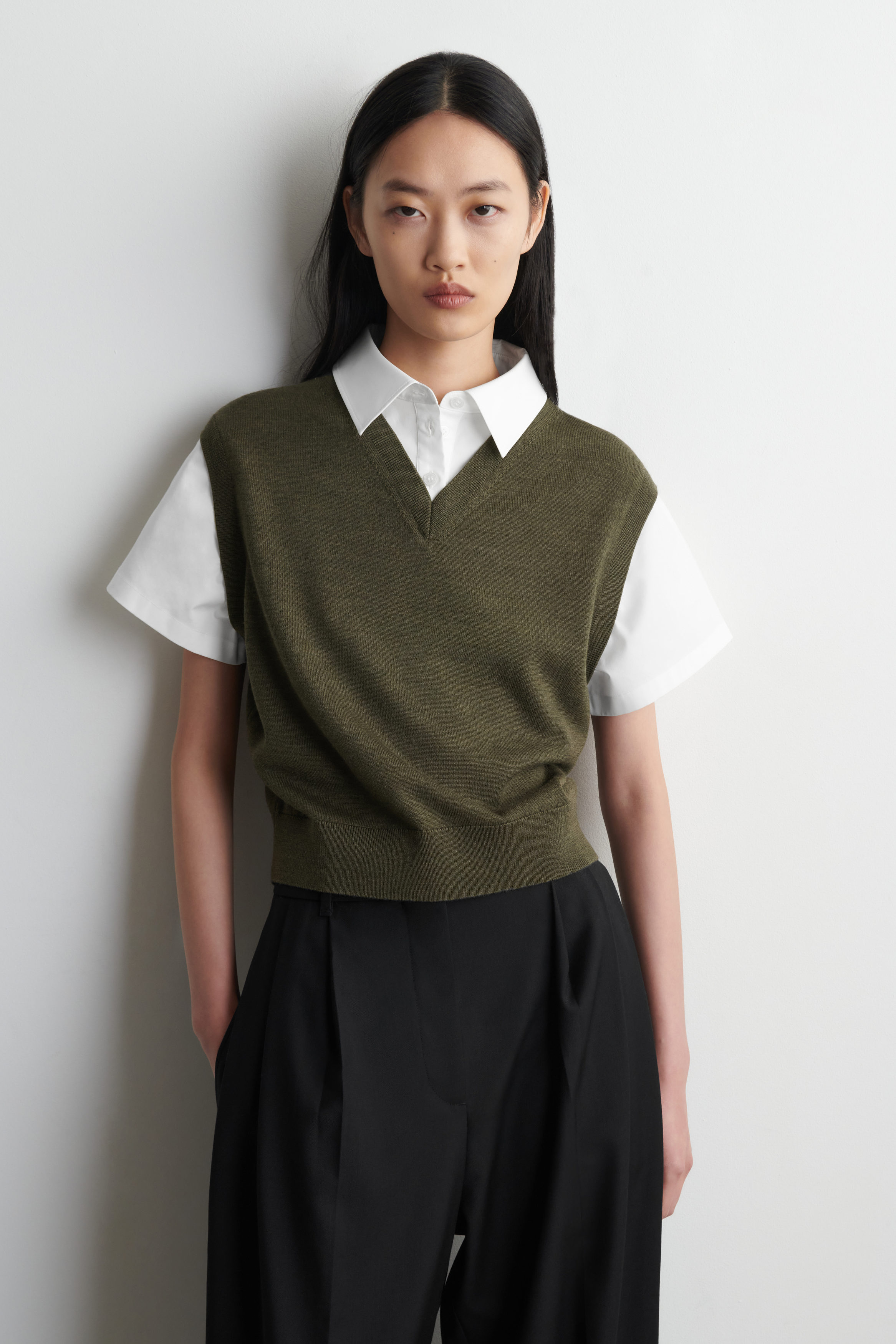 Layered Merino Wool Sweater Tank