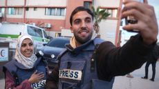 Palestinian journalists Moaz Abu Taha and Mariam Dagga, both killed in an Israeli strike on a hospital
